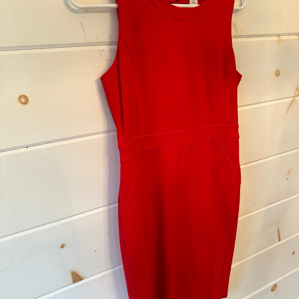 J. Crew Red Midi Dress with Elegant Silhouette